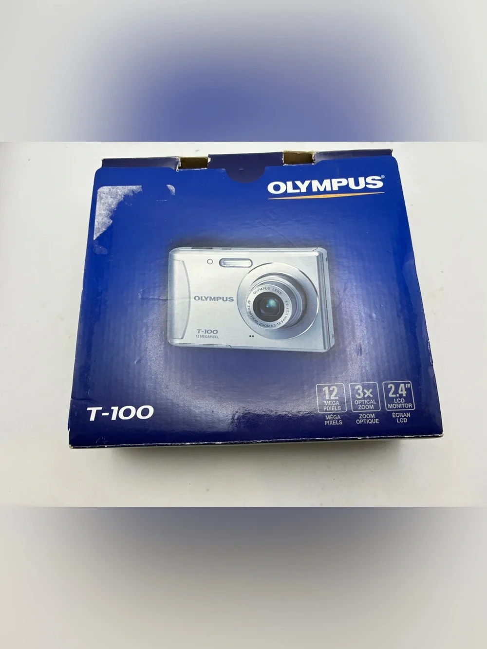 Olympus T-100 12MP Digital Camera Black Box Accessories UNTESTED No Charger